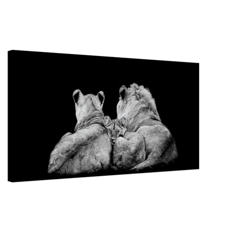 Da Vinci Animal Kingdom Wall art print collection | Lion Family | Canvas print - Slim - 40x80 cm / 16x32″ -