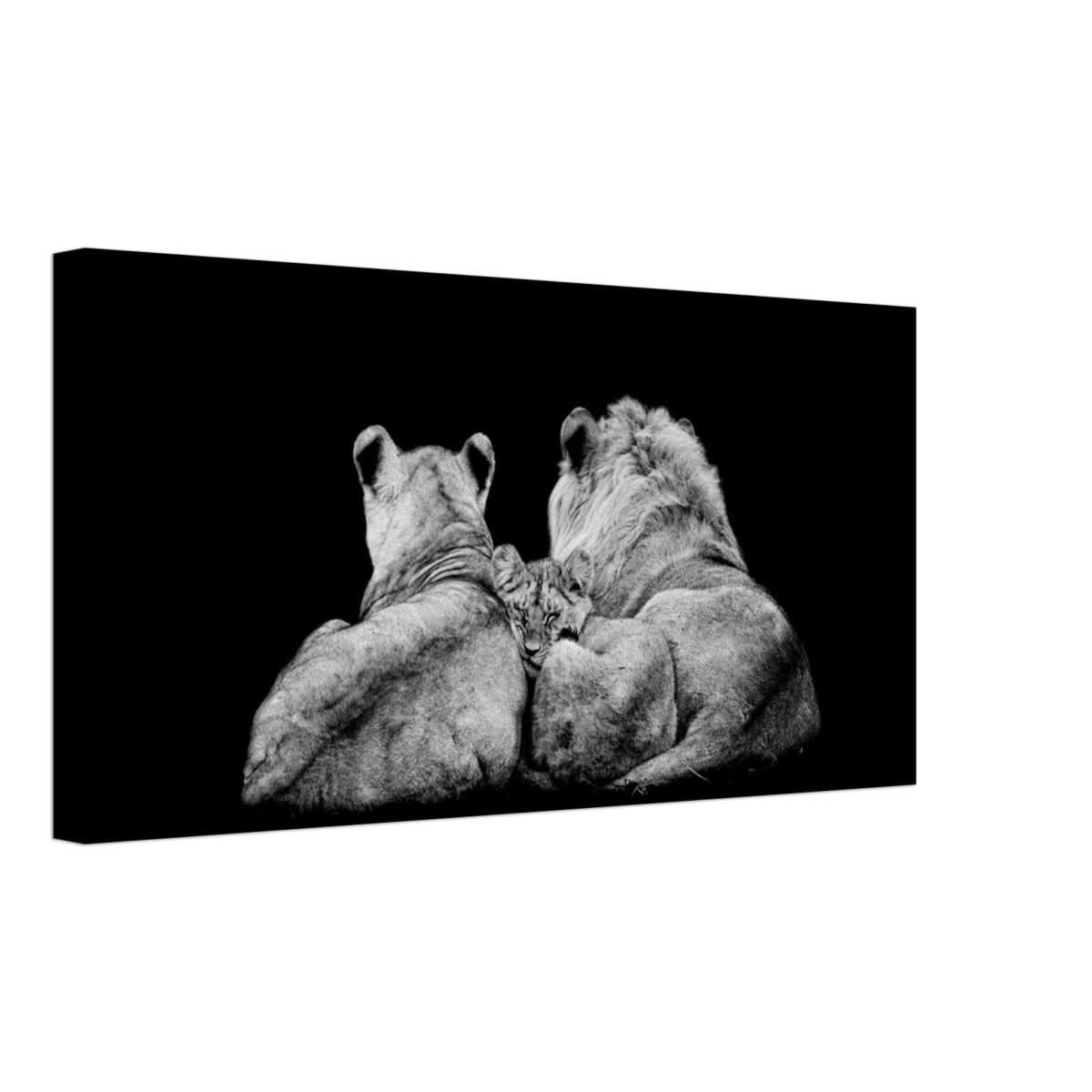 Da Vinci Animal Kingdom Wall art print collection | Lion Family | Canvas print - Thick - 30x60 cm / 12x24″ -
