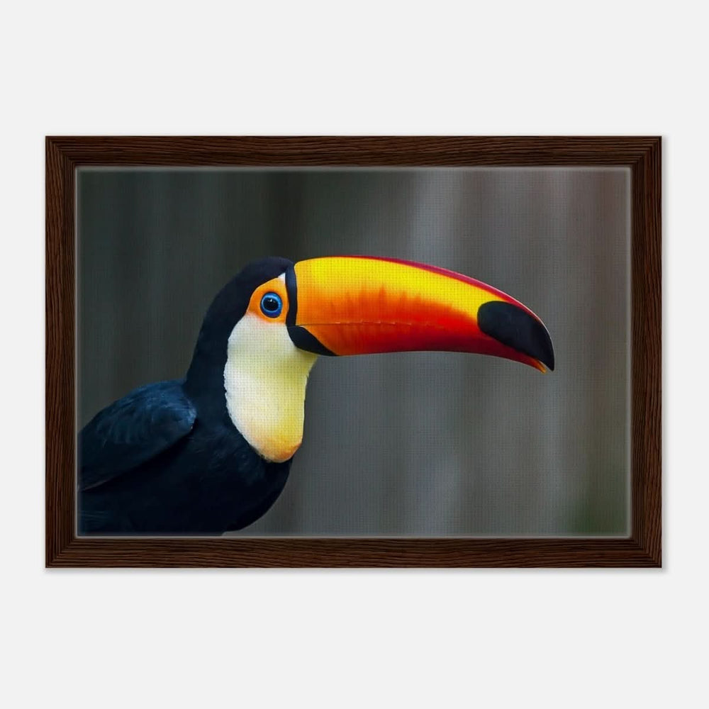 Da Vinci Animal Kingdom Wall art print collection | Wildlife | Toucans Bird - Framed Canvas - 30x45 cm / 12x18″ - Dark wood frame