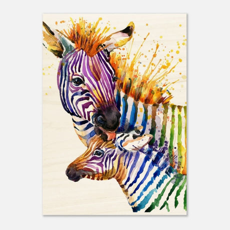 Da Vinci Animal Kingdom Wall art print collection | Zebra | Contemporary art print - Wood Prints - 50x70 cm / 20x28″ - 10 mm