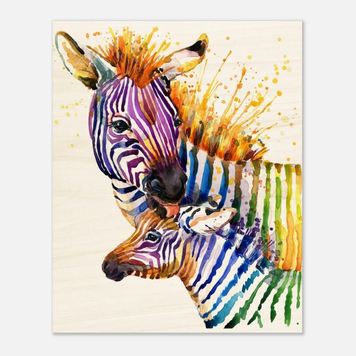 Da Vinci Animal Kingdom Wall art print collection | Zebra | Contemporary art print - Wood Prints - 40x50 cm / 16x20″ - 10 mm
