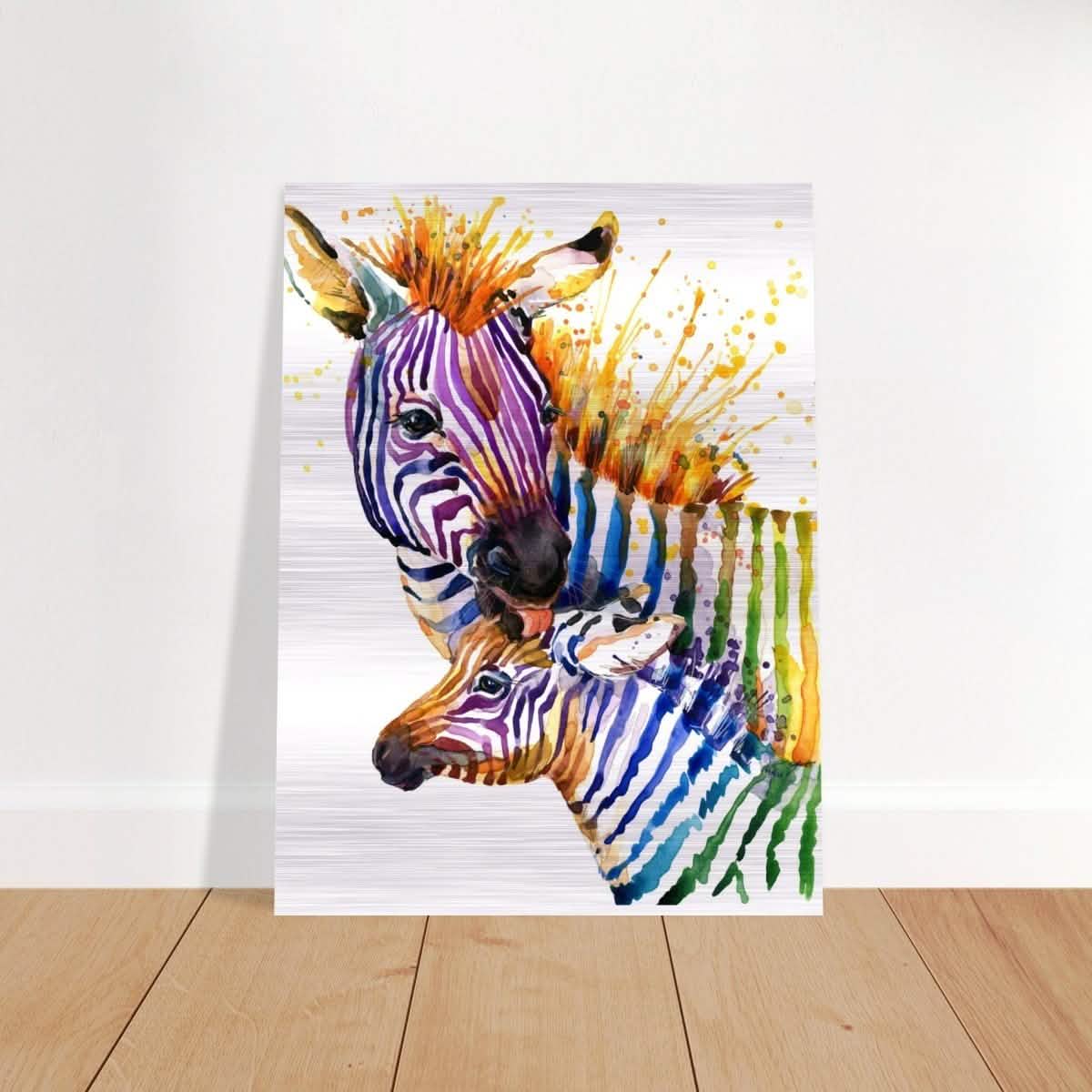 Da Vinci Animal Kingdom Wall art print collection | Zebra | Contemporary art print - Brushed Aluminum Print - 60x80 cm / 24x32″ -