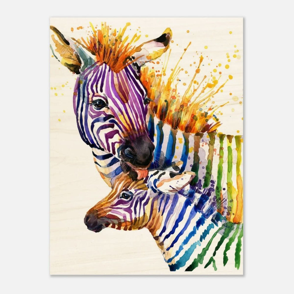 Da Vinci Animal Kingdom Wall art print collection | Zebra | Contemporary art print - Wood Prints - 30x40 cm / 12x16″ - 10 mm