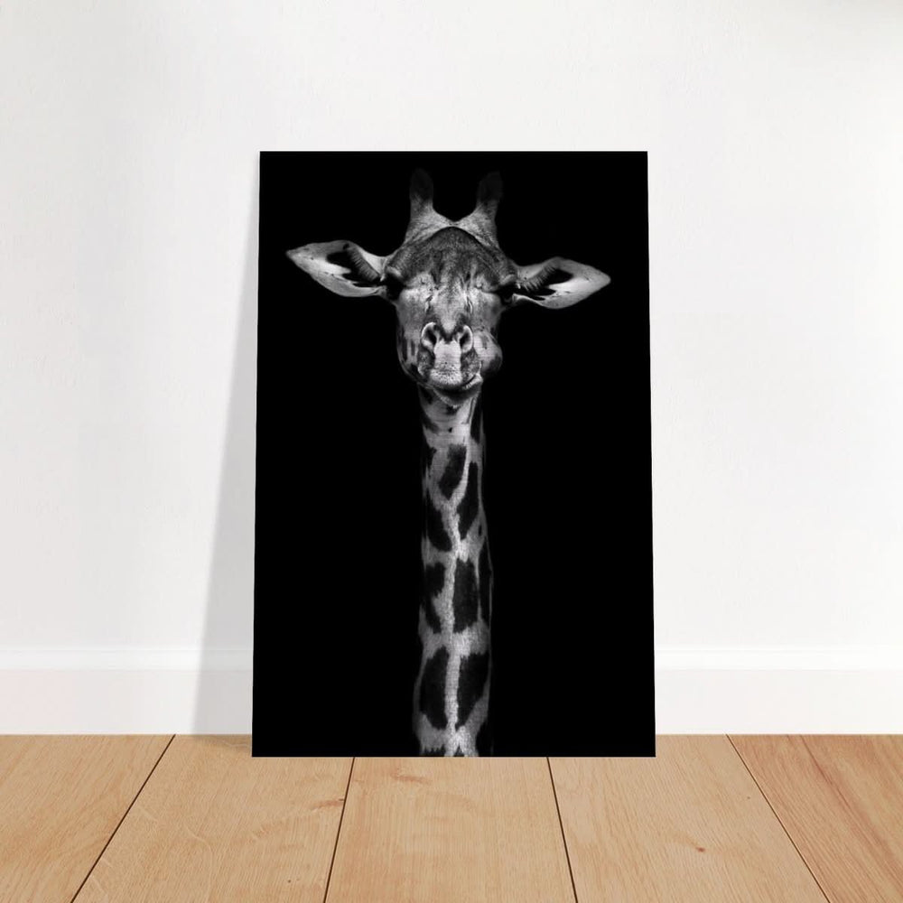 Da Vinci Animal Kingdom Wall art print | Giraffe | Minimalist Black and white - Brushed Aluminum Print - 60x90 cm / 24x36″ -