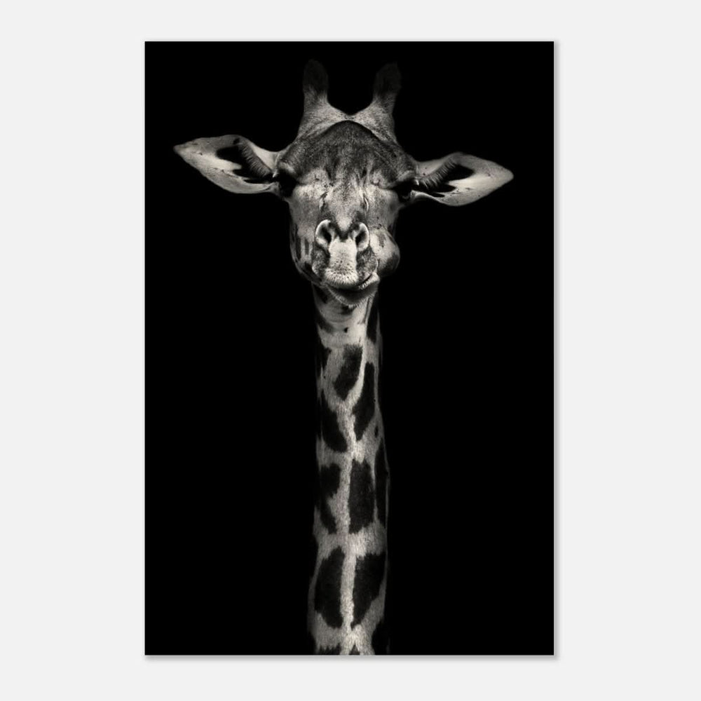 Da Vinci Animal Kingdom Wall art print | Giraffe | Minimalist Black and white - Wood Prints - 30x45 cm / 12x18″ - 20 mm