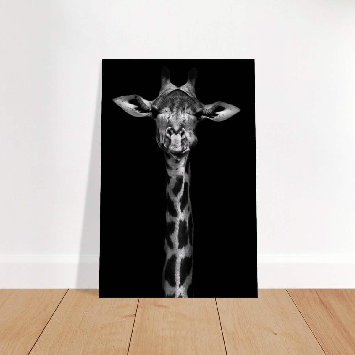 Da Vinci Animal Kingdom Wall art print | Giraffe | Minimalist Black and white - Brushed Aluminum Print - 40x60 cm / 16x24″ -