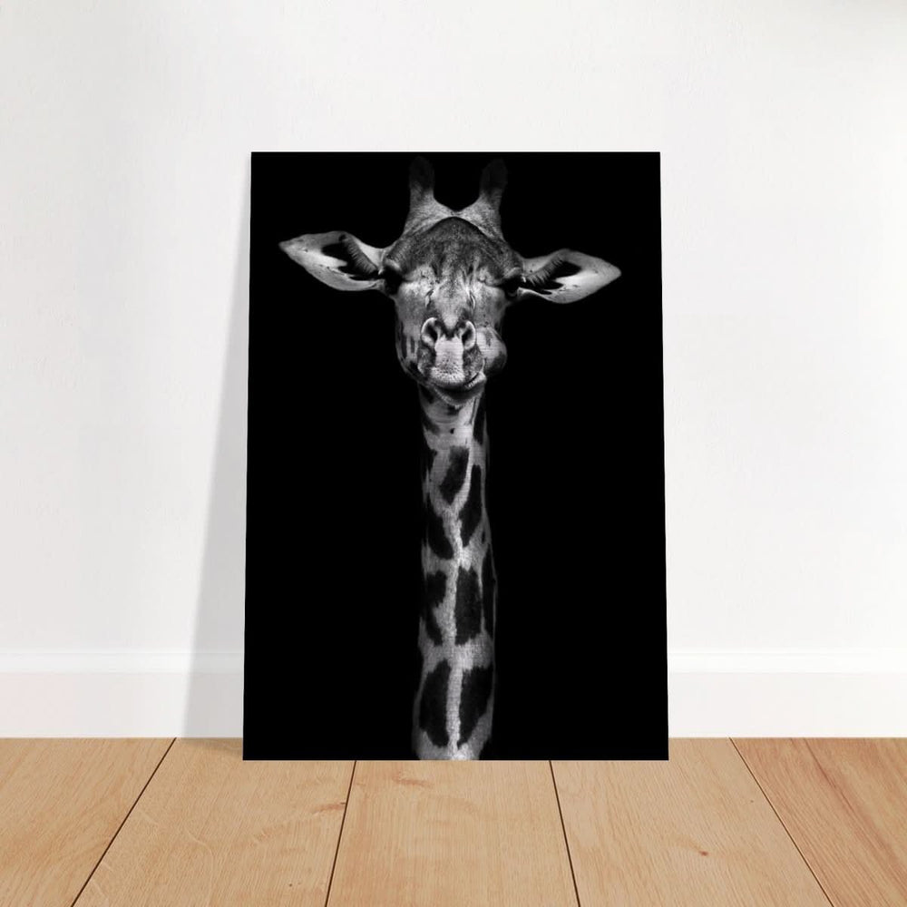 Da Vinci Animal Kingdom Wall art print | Giraffe | Minimalist Black and white - Brushed Aluminum Print - 70x100 cm / 28x40″ -