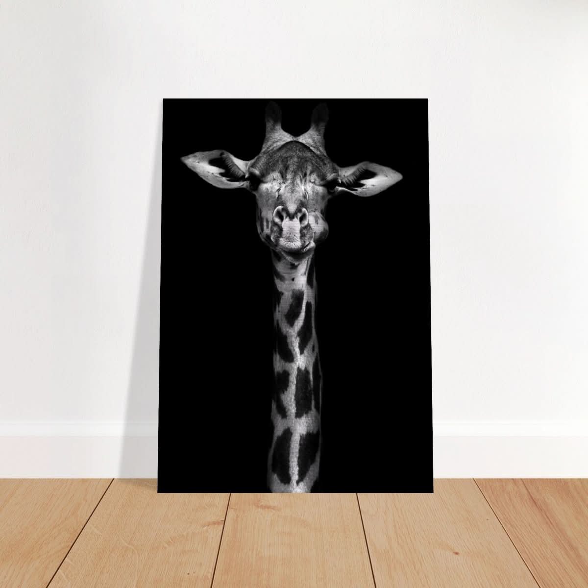 Da Vinci Animal Kingdom Wall art print | Giraffe | Minimalist Black and white - Brushed Aluminum Print - 70x100 cm / 28x40″ -