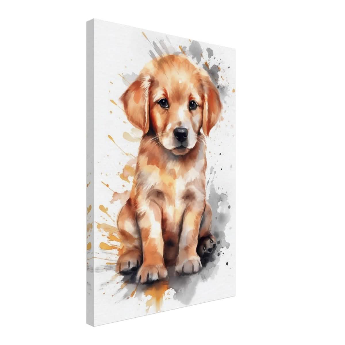 Da Vinci Animal Kingdom Wall art print | Golden Joy: Poppy’s Glow | Golden Retriever Puppy - Canvas - 40x60 cm / 16x24″ -