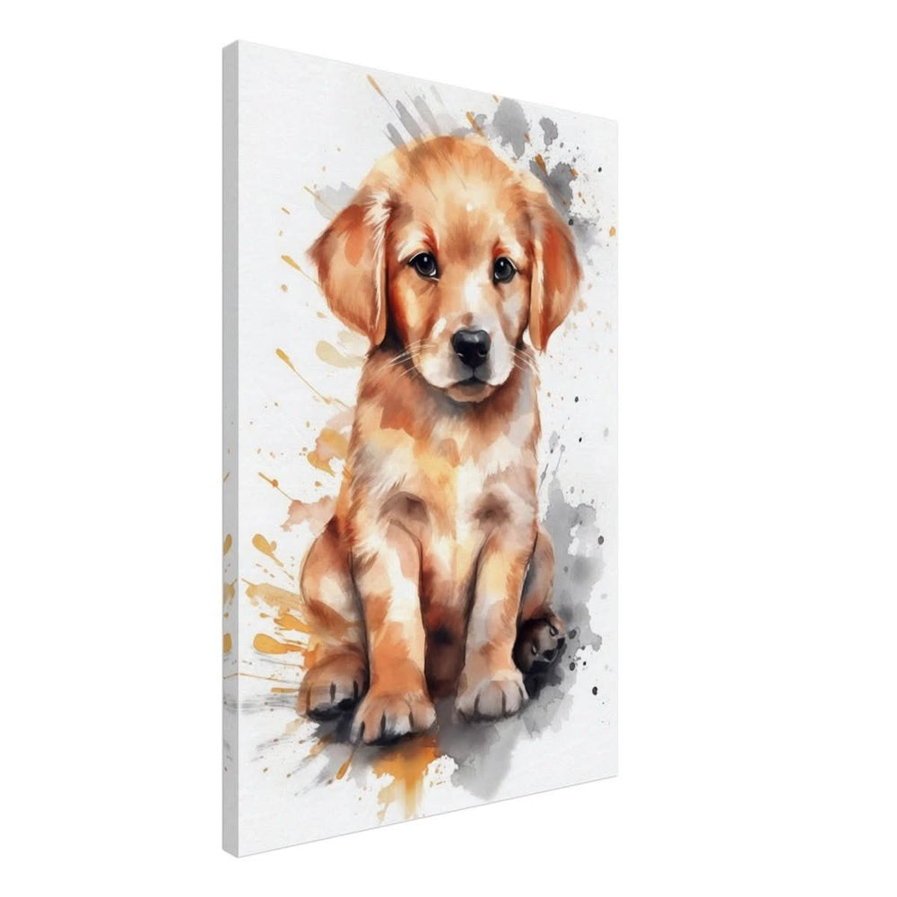 Da Vinci Animal Kingdom Wall art print | Golden Joy: Poppy’s Glow | Golden Retriever Puppy - Canvas - 50x75 cm / 20x30″ -