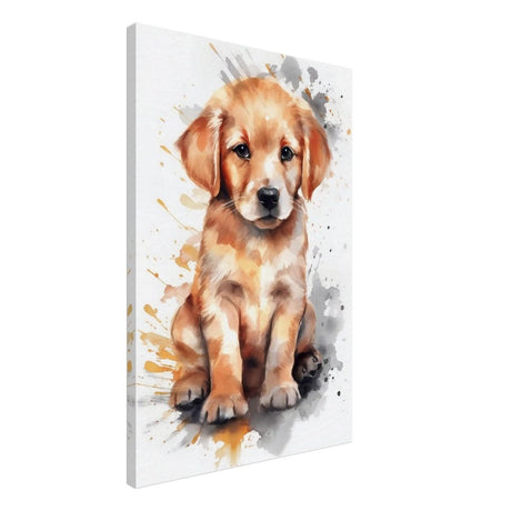Da Vinci Animal Kingdom Wall art print | Golden Joy: Poppy’s Glow | Golden Retriever Puppy - Canvas - 50x75 cm / 20x30″ -