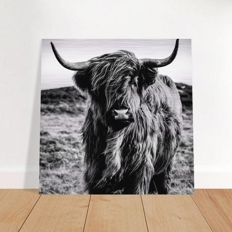 Da Vinci Animal Kingdom Wall art print | Highland Cow - Brushed Aluminum Print - 60x60 cm / 24x24″ -