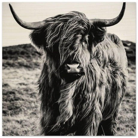 Da Vinci Animal Kingdom Wall art print | Highland Cow - Wood Prints - 30x30 cm / 12x12″ -