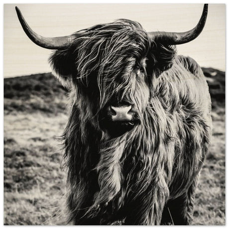 Da Vinci Animal Kingdom Wall art print | Highland Cow - Wood Prints - 40x40 cm / 16x16″ -