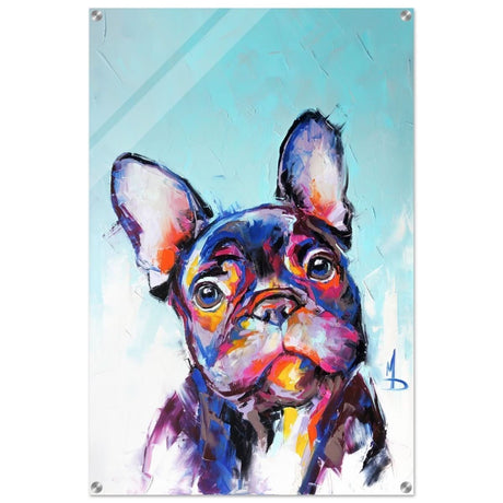 Da Vinci Animal Kingdom Wall art print | Vibrant Frenchie: Colorful Bulldog Art Print - Acrylic Print - 60x90 cm / 24x36″ -