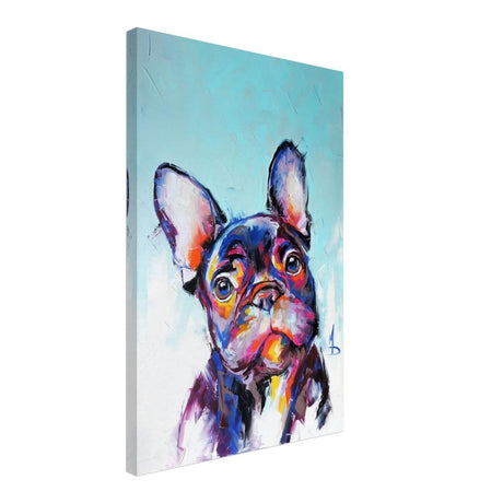 Da Vinci Animal Kingdom Wall art print | Vibrant Frenchie: Colorful Bulldog Art Print - Canvas - 40x60 cm / 16x24″ -