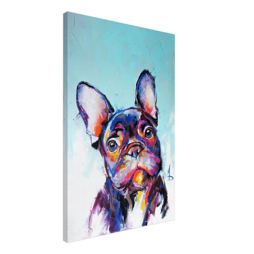 Da Vinci Animal Kingdom Wall art print | Vibrant Frenchie: Colorful Bulldog Art Print - Canvas - 50x75 cm / 20x30″ -