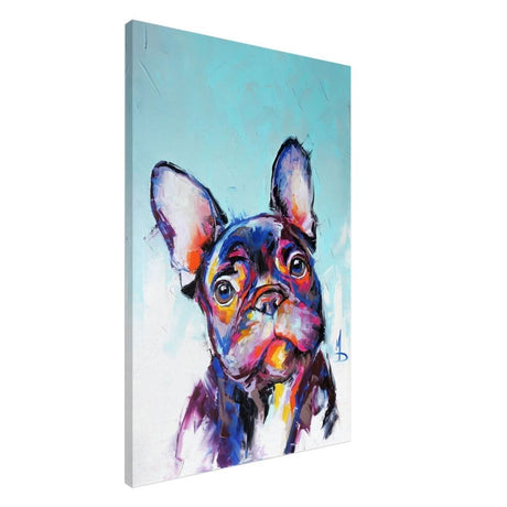 Da Vinci Animal Kingdom Wall art print | Vibrant Frenchie: Colorful Bulldog Art Print - Canvas - 60x90 cm / 24x36″ -