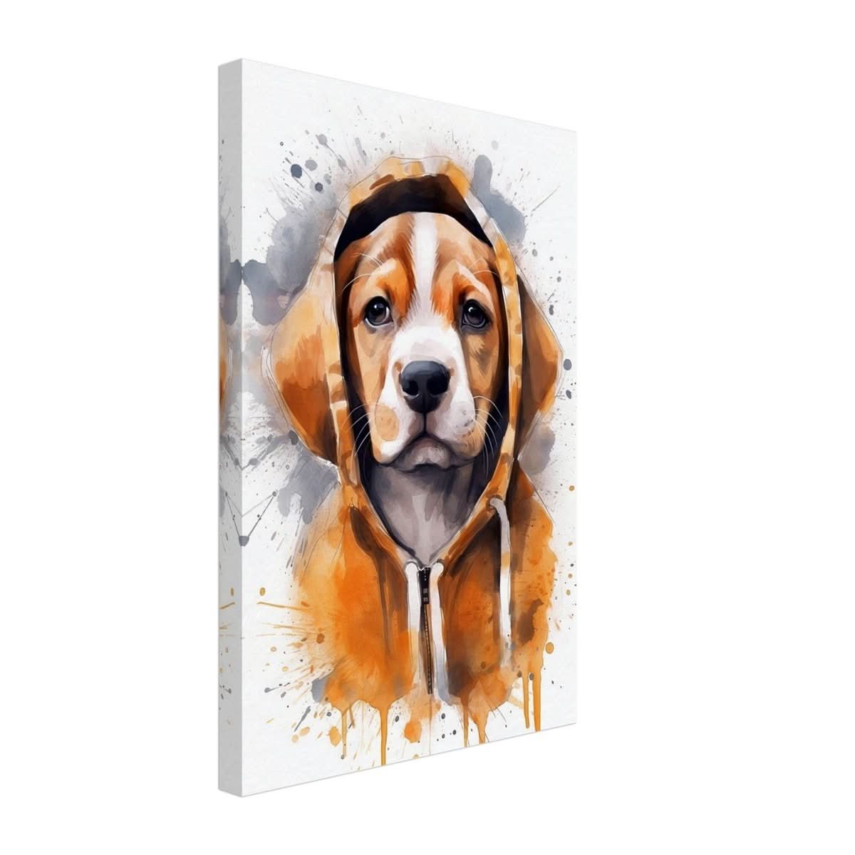 Da Vinci Animal Kingdom Wall art Print | Whimsical Beagle Charm: Watercolor Pup Portrait - Canvas - 30x45 cm / 12x18″ -