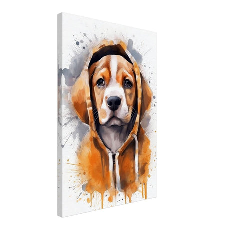 Da Vinci Animal Kingdom Wall art Print | Whimsical Beagle Charm: Watercolor Pup Portrait - Canvas - 40x60 cm / 16x24″ -