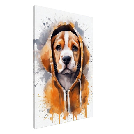 Da Vinci Animal Kingdom Wall art Print | Whimsical Beagle Charm: Watercolor Pup Portrait - Canvas - 60x90 cm / 24x36″ -