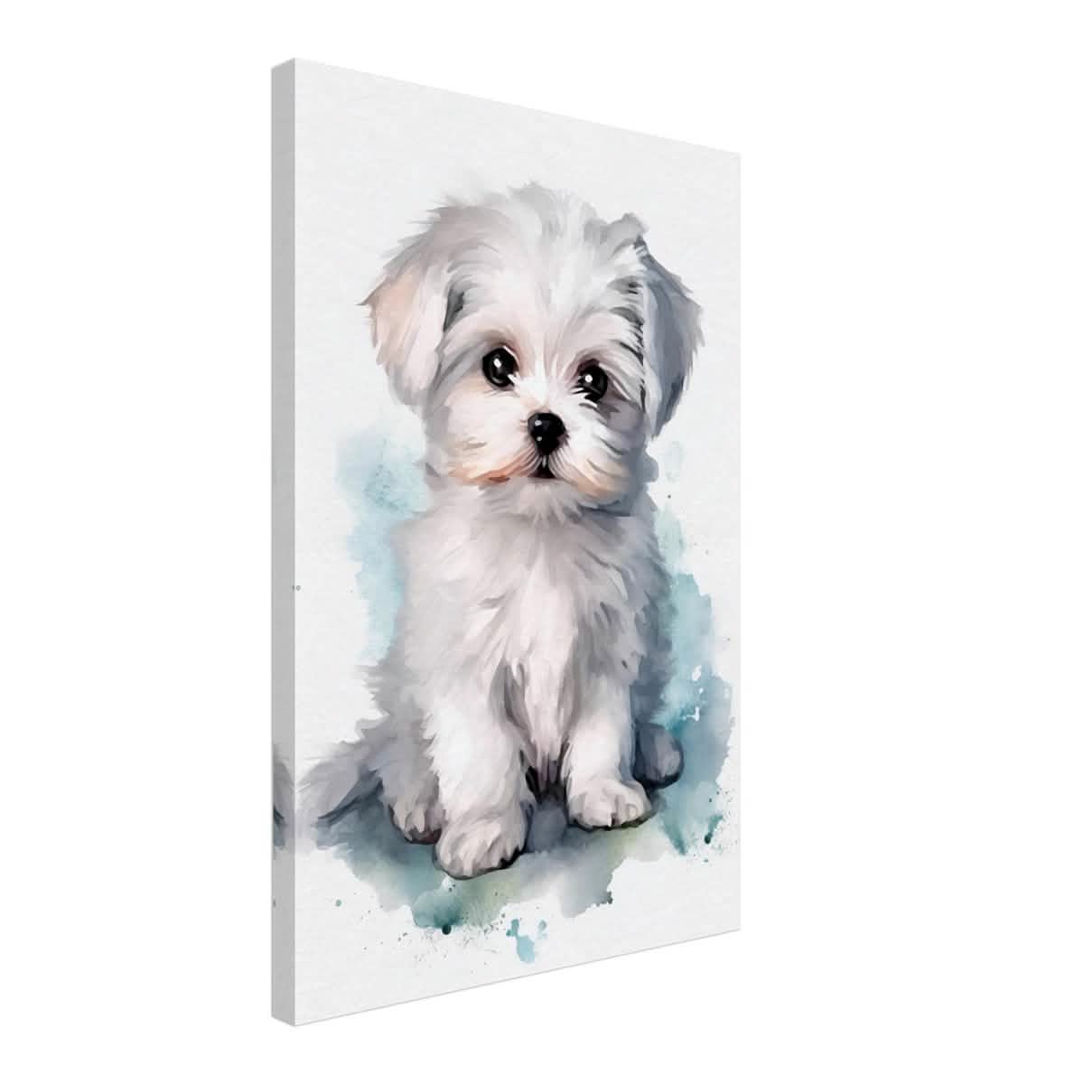 Da Vinci Animal Kingdom Wall art print | Whimsical Whispers: White Paws | Dog | Maltese - Canvas - 40x60 cm / 16x24″ -
