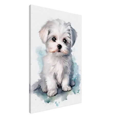 Da Vinci Animal Kingdom Wall art print | Whimsical Whispers: White Paws | Dog | Maltese - Canvas - 60x90 cm / 24x36″ -