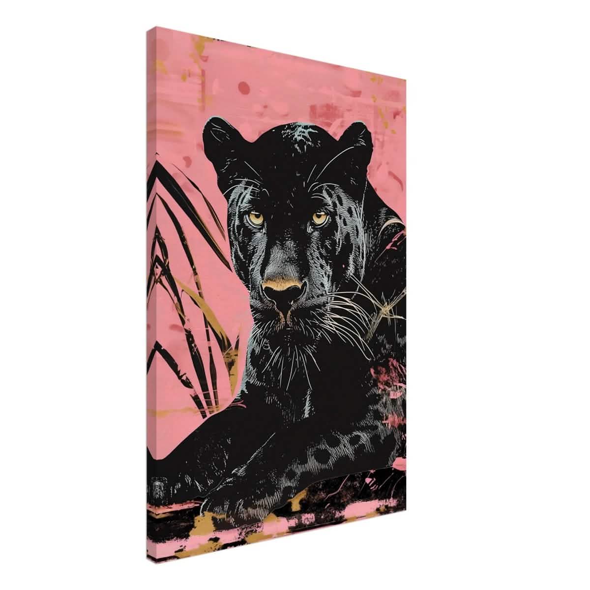 Da Vinci Animal Kingdom Wall art print | Wildlife | black leopard | black panther - Canvas - 60x90 cm / 24x36″ - Thick