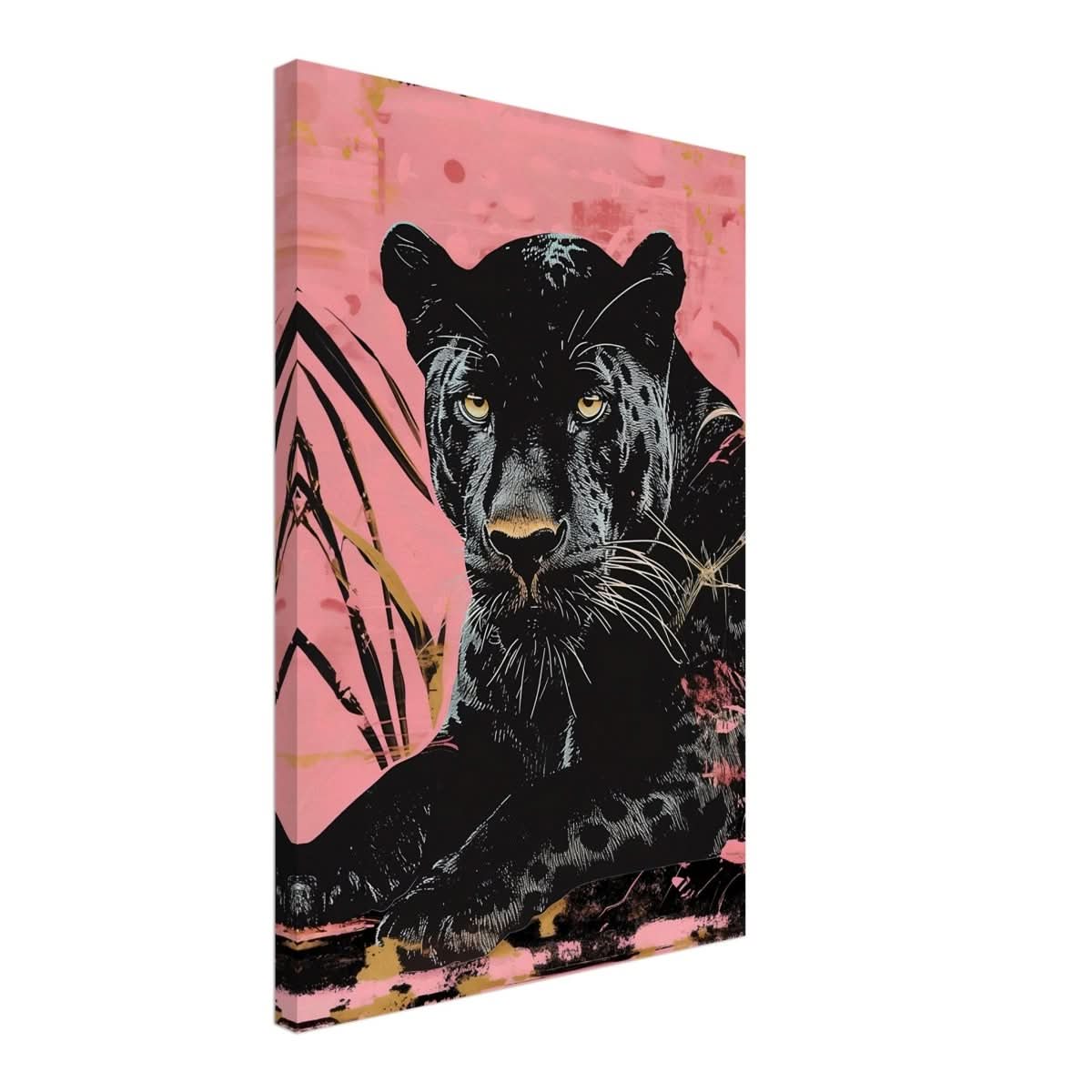 Da Vinci Animal Kingdom Wall art print | Wildlife | black leopard | black panther - Canvas - 40x60 cm / 16x24″ - Slim