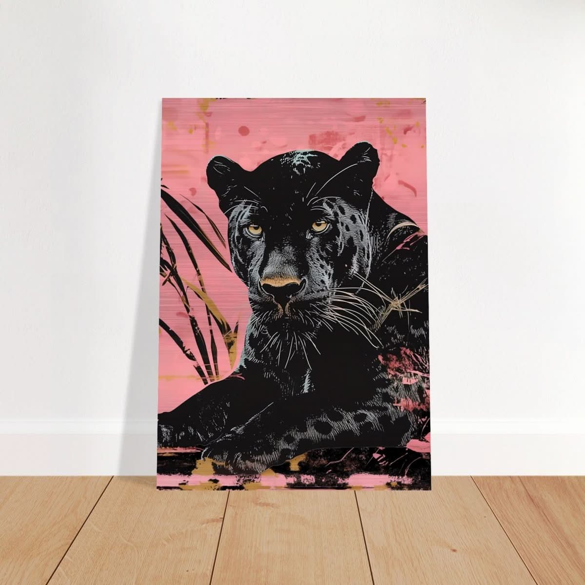 Da Vinci Animal Kingdom Wall art print | Wildlife | black leopard | black panther - Brushed Aluminum Print - 70x100 cm / 28x40″ -