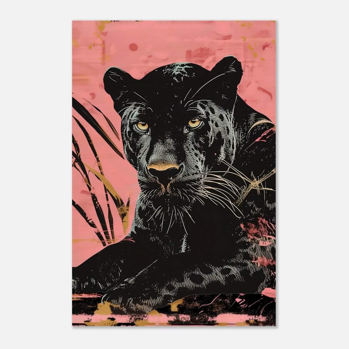 Da Vinci Animal Kingdom Wall art print | Wildlife | black leopard | black panther - Wood Prints - 30x45 cm / 12x18″ - 20 mm
