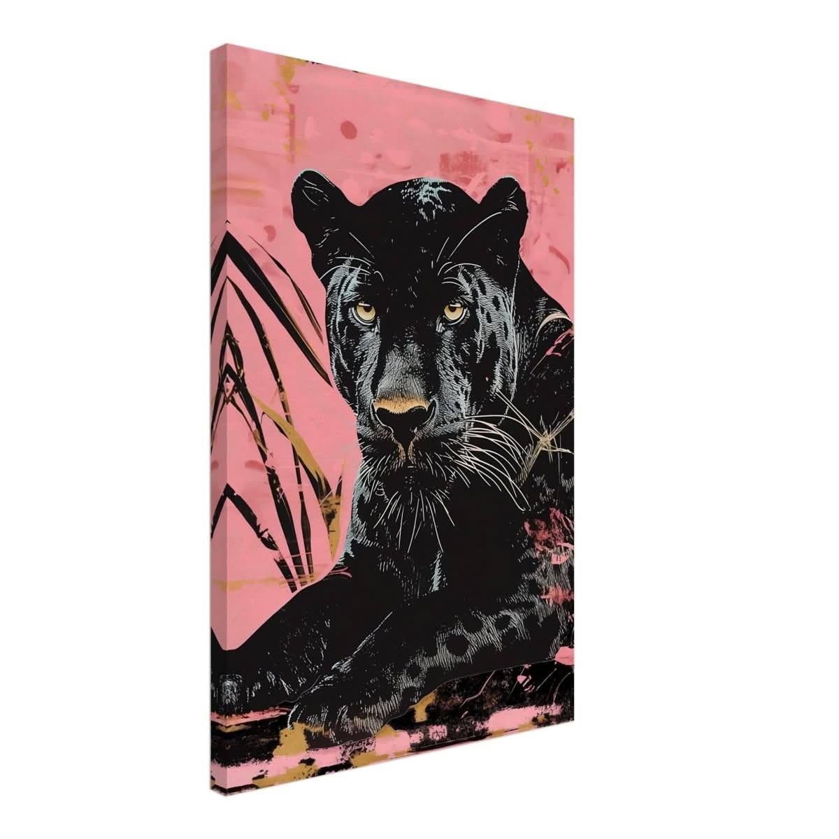Da Vinci Animal Kingdom Wall art print | Wildlife | black leopard | black panther - Canvas - 50x75 cm / 20x30″ - Thick