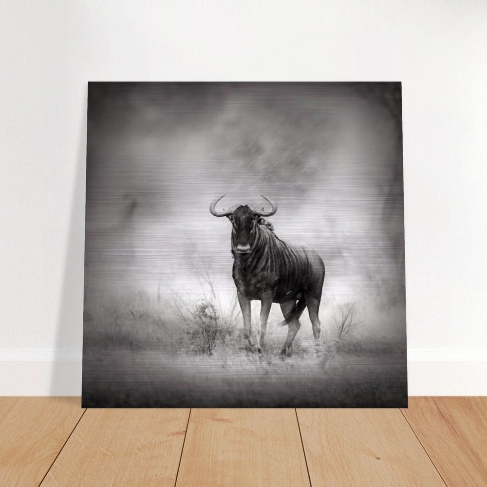 Da Vinci Animal Kingdom Wall art print | Wildlife | Wildebeest - Brushed Aluminum Print - 30x30 cm / 12x12″ -