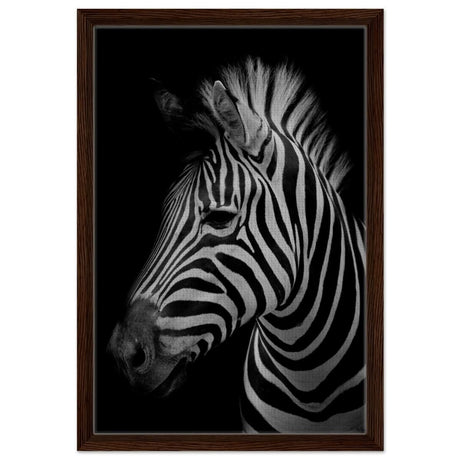 Da Vinci Animal Kingdom Wall art print | Zebra - Framed Canvas - 40x60 cm / 16x24″ - Dark wood frame