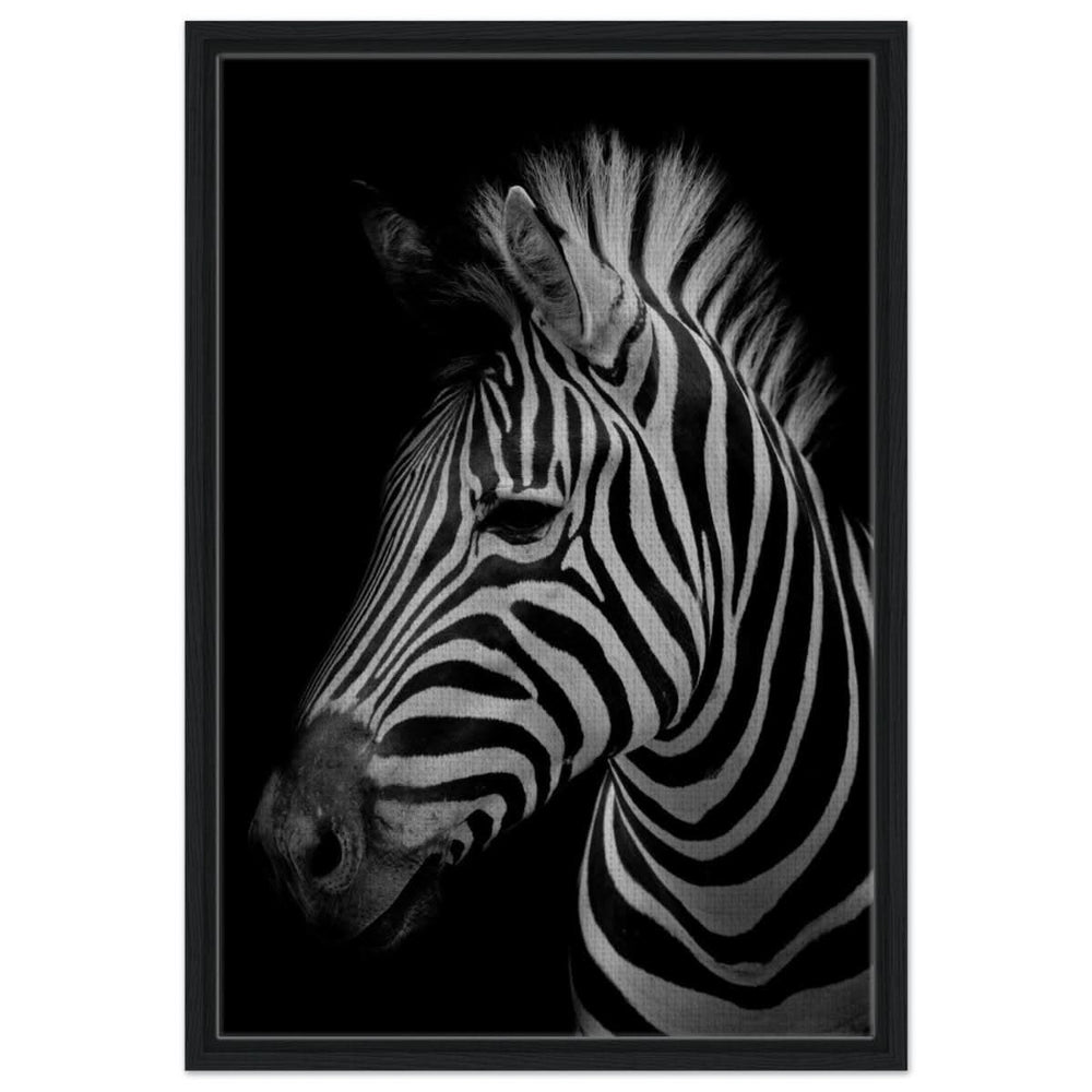 Da Vinci Animal Kingdom Wall art print | Zebra - Framed Canvas - 50x75 cm / 20x30″ - Black frame