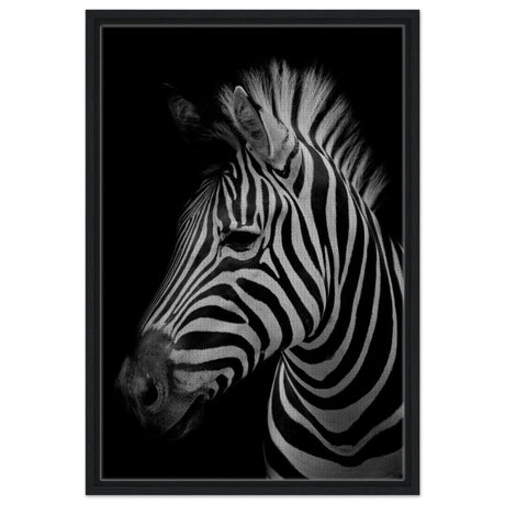Da Vinci Animal Kingdom Wall art print | Zebra - Framed Canvas - 50x75 cm / 20x30″ - Black frame