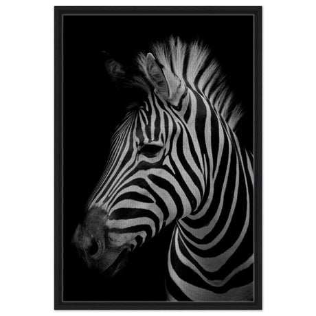 Da Vinci Animal Kingdom Wall art print | Zebra - Framed Canvas - 60x90 cm / 24x36″ - Black frame