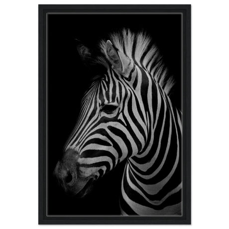 Da Vinci Animal Kingdom Wall art print | Zebra - Framed Canvas - 40x60 cm / 16x24″ - Black frame