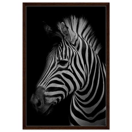 Da Vinci Animal Kingdom Wall art print | Zebra - Framed Canvas - 60x90 cm / 24x36″ - Dark wood frame