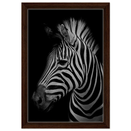 Da Vinci Animal Kingdom Wall art print | Zebra - Framed Canvas - 30x45 cm / 12x18″ - Dark wood frame