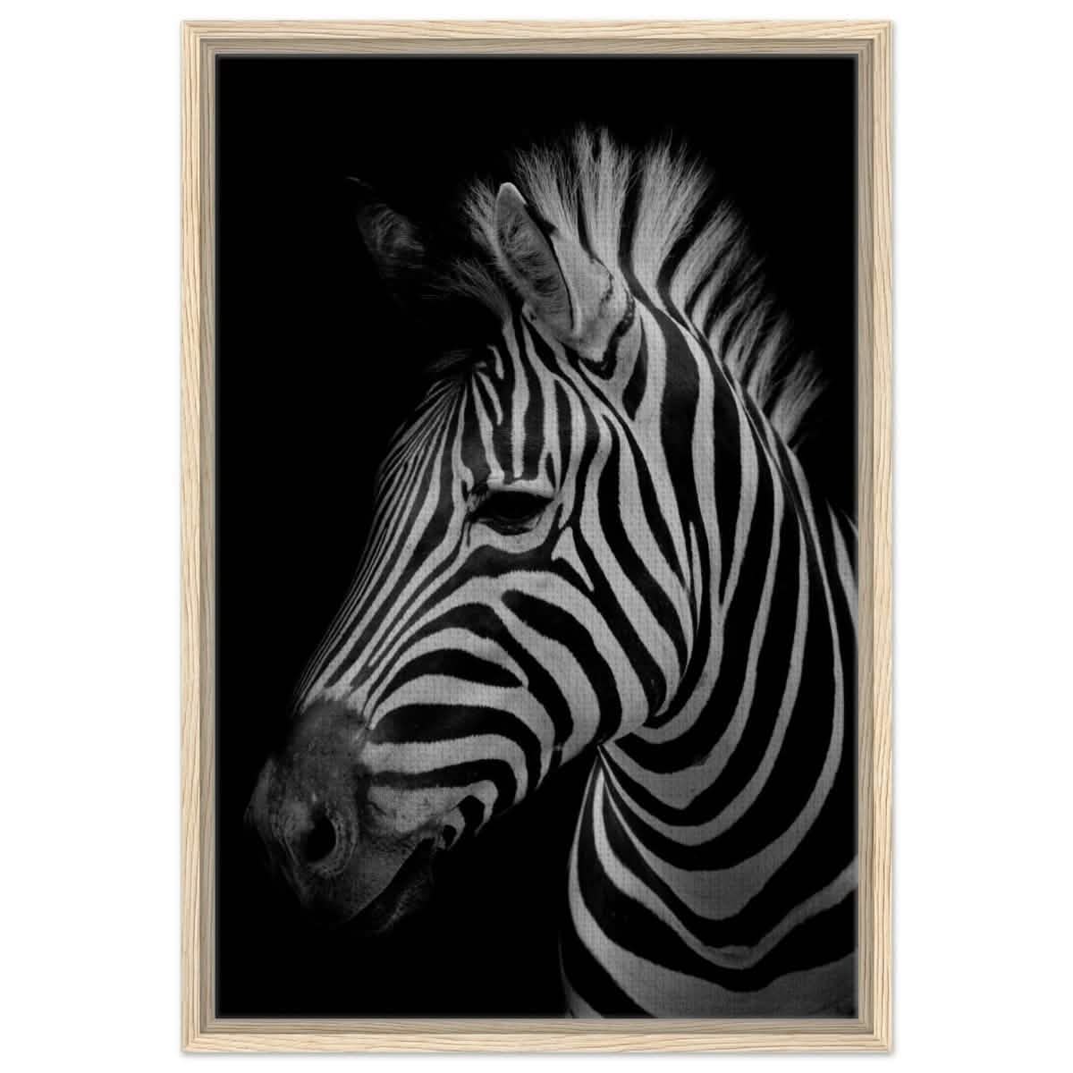 Da Vinci Animal Kingdom Wall art print | Zebra - Framed Canvas - 50x75 cm / 20x30″ - Wood frame