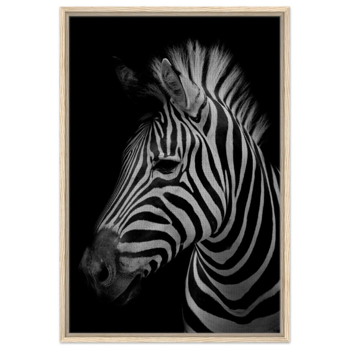 Da Vinci Animal Kingdom Wall art print | Zebra - Framed Canvas - 60x90 cm / 24x36″ - Wood frame