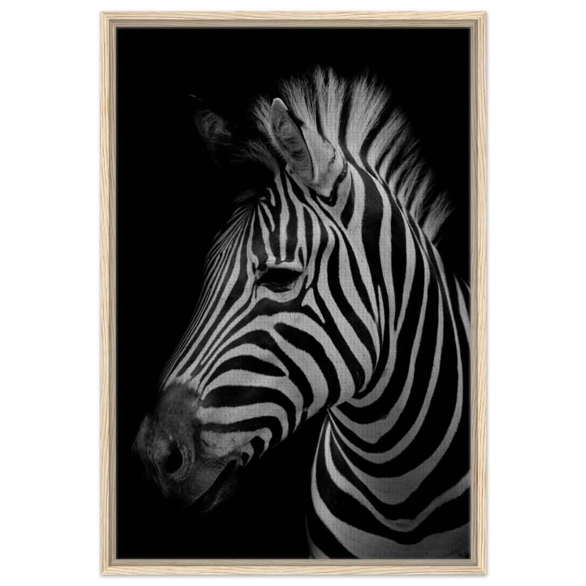 Da Vinci Animal Kingdom Wall art print | Zebra - Framed Canvas - 60x90 cm / 24x36″ - Wood frame