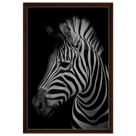 Da Vinci Animal Kingdom Wall art print | Zebra - Framed Canvas - 50x75 cm / 20x30″ - Dark wood frame