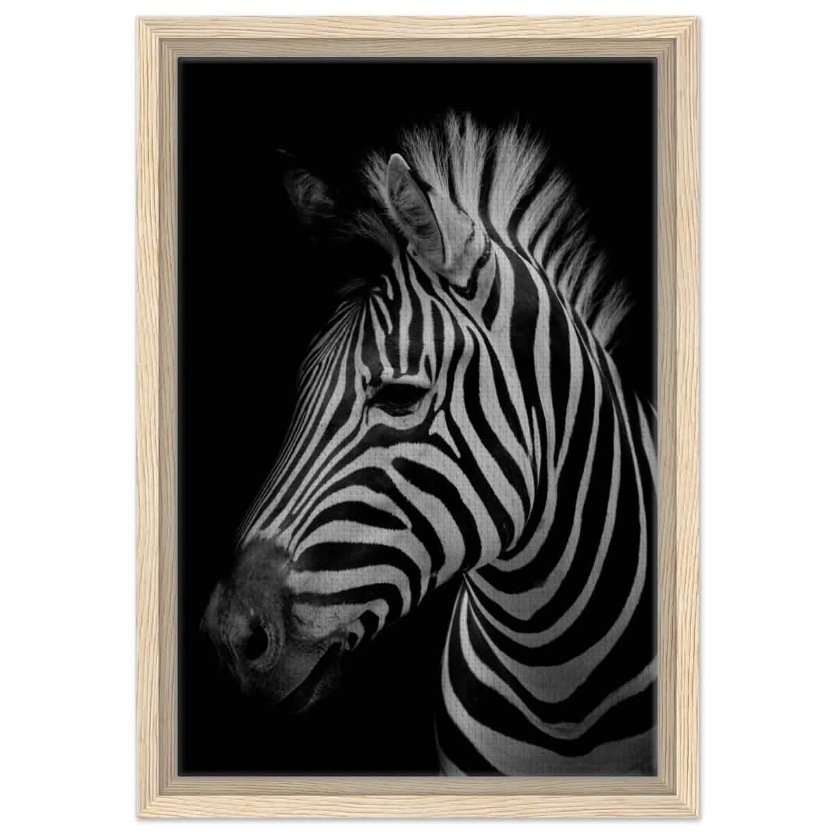 Da Vinci Animal Kingdom Wall art print | Zebra - Framed Canvas - 30x45 cm / 12x18″ - Wood frame