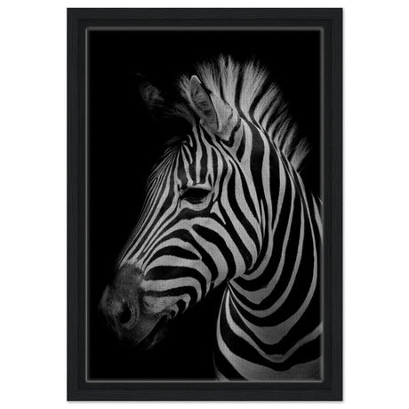 Da Vinci Animal Kingdom Wall art print | Zebra - Framed Canvas - 30x45 cm / 12x18″ - Black frame