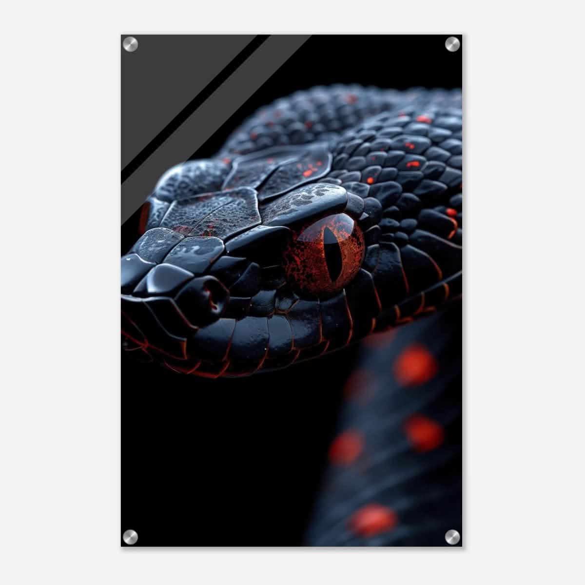 Da Vinci Animal Kingdom Wall art | Wildlife | Black Mamba | snake - Acrylic Print - 50x75 cm / 20x30″ -