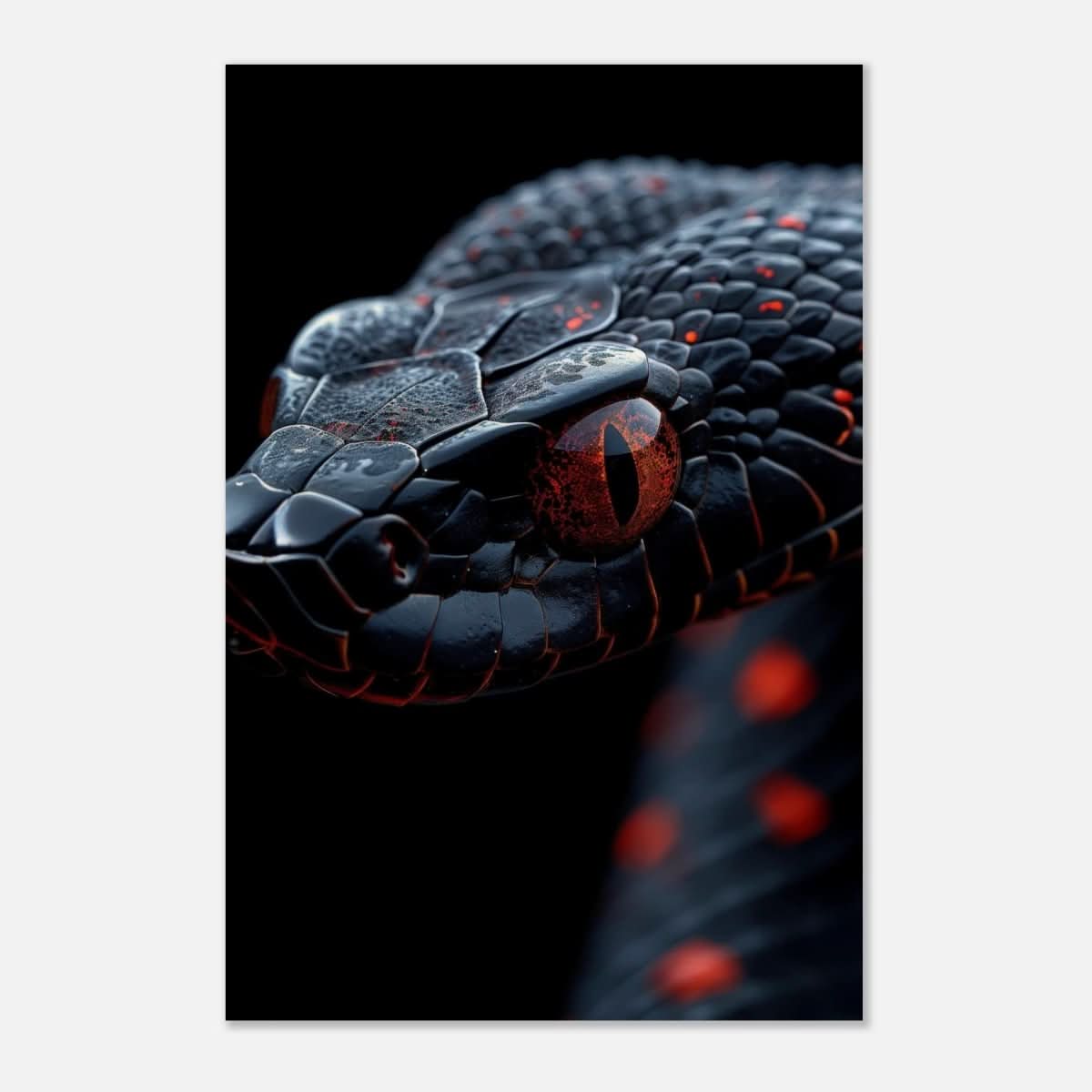 Da Vinci Animal Kingdom Wall art | Wildlife | Black Mamba | snake - Wood Prints - 50x75 cm / 20x30″ - 20 mm