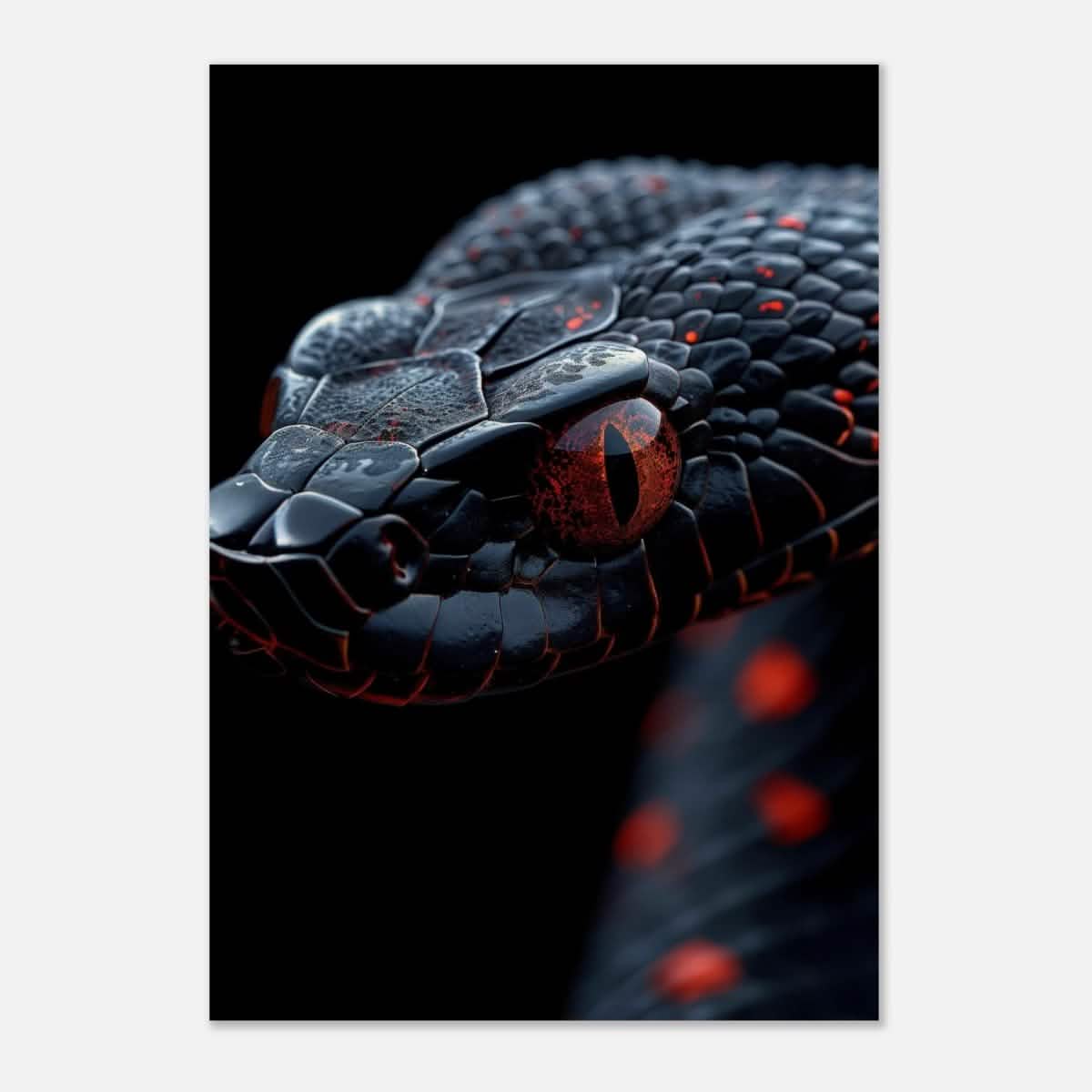 Da Vinci Animal Kingdom Wall art | Wildlife | Black Mamba | snake - Wood Prints - 70x100 cm / 28x40″ - 20 mm