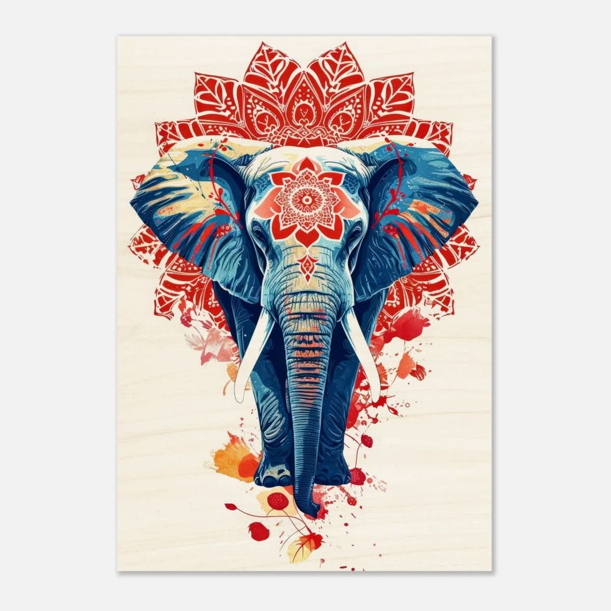 Da Vinci Animal Kingdom Wall art | Wildlife | Elephant - Wood Prints - 70x100 cm / 28x40″ - 20 mm